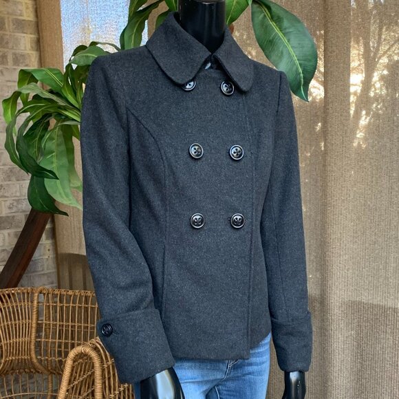 The Limited Double Breasted Wool Blend Peacoat - Picture 6 of 13